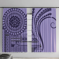 Samoa Siapo Arty Window Curtain Purple Style - Wonder Print Shop