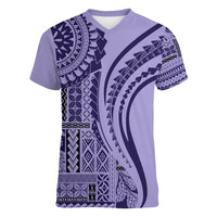 Samoa Siapo Arty Women V Neck T Shirt Purple Style - Wonder Print Shop
