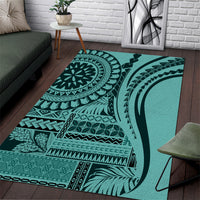 Samoa Siapo Arty Area Rug Turquoise Style LT9 - Wonder Print Shop