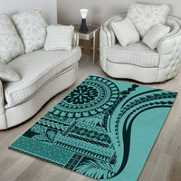 Samoa Siapo Arty Area Rug Turquoise Style LT9 - Wonder Print Shop