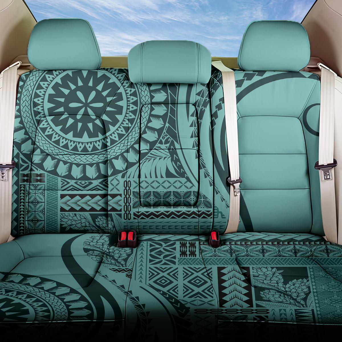 Samoa Siapo Arty Back Car Seat Cover Turquoise Style LT9 - Wonder Print Shop