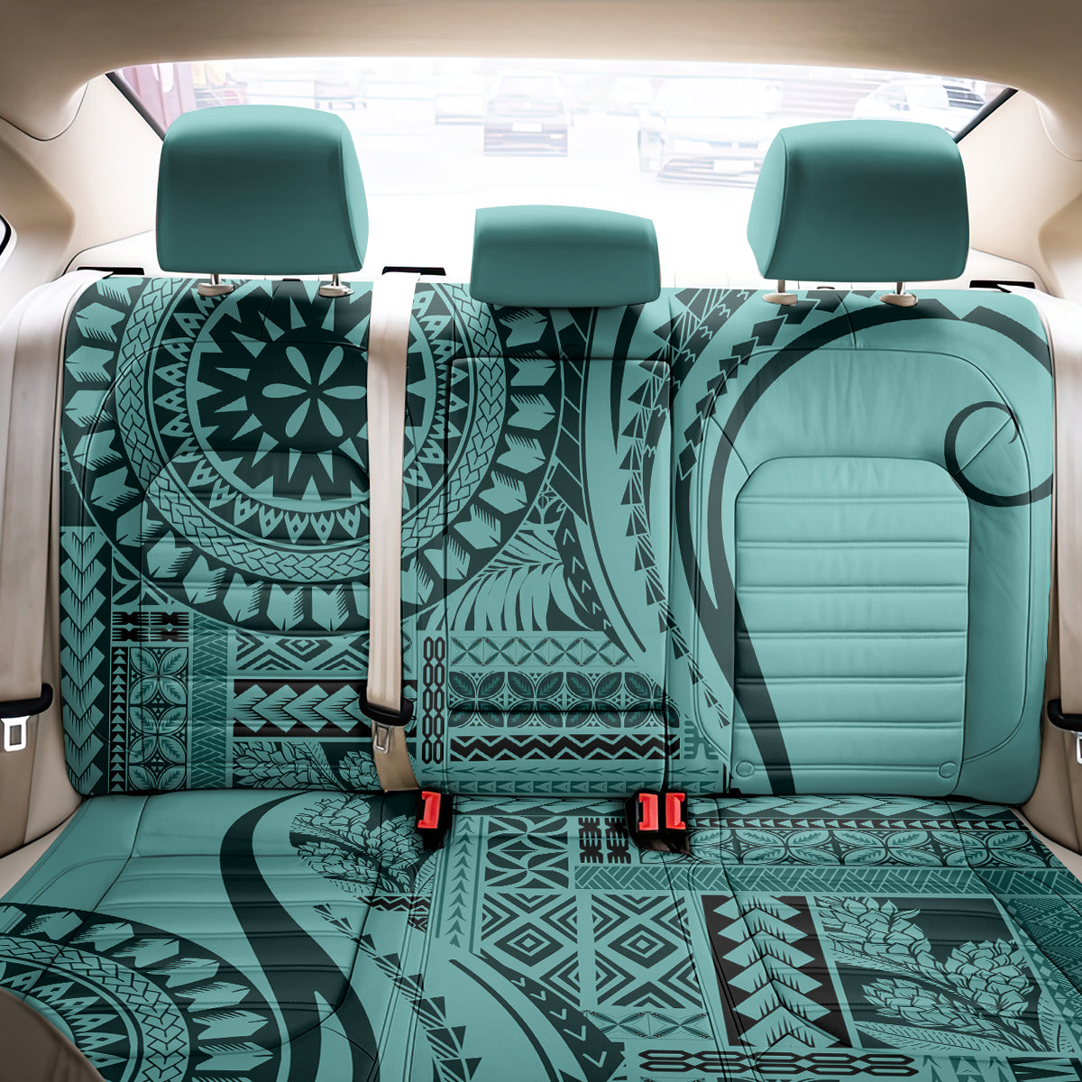 Samoa Siapo Arty Back Car Seat Cover Turquoise Style LT9 - Wonder Print Shop