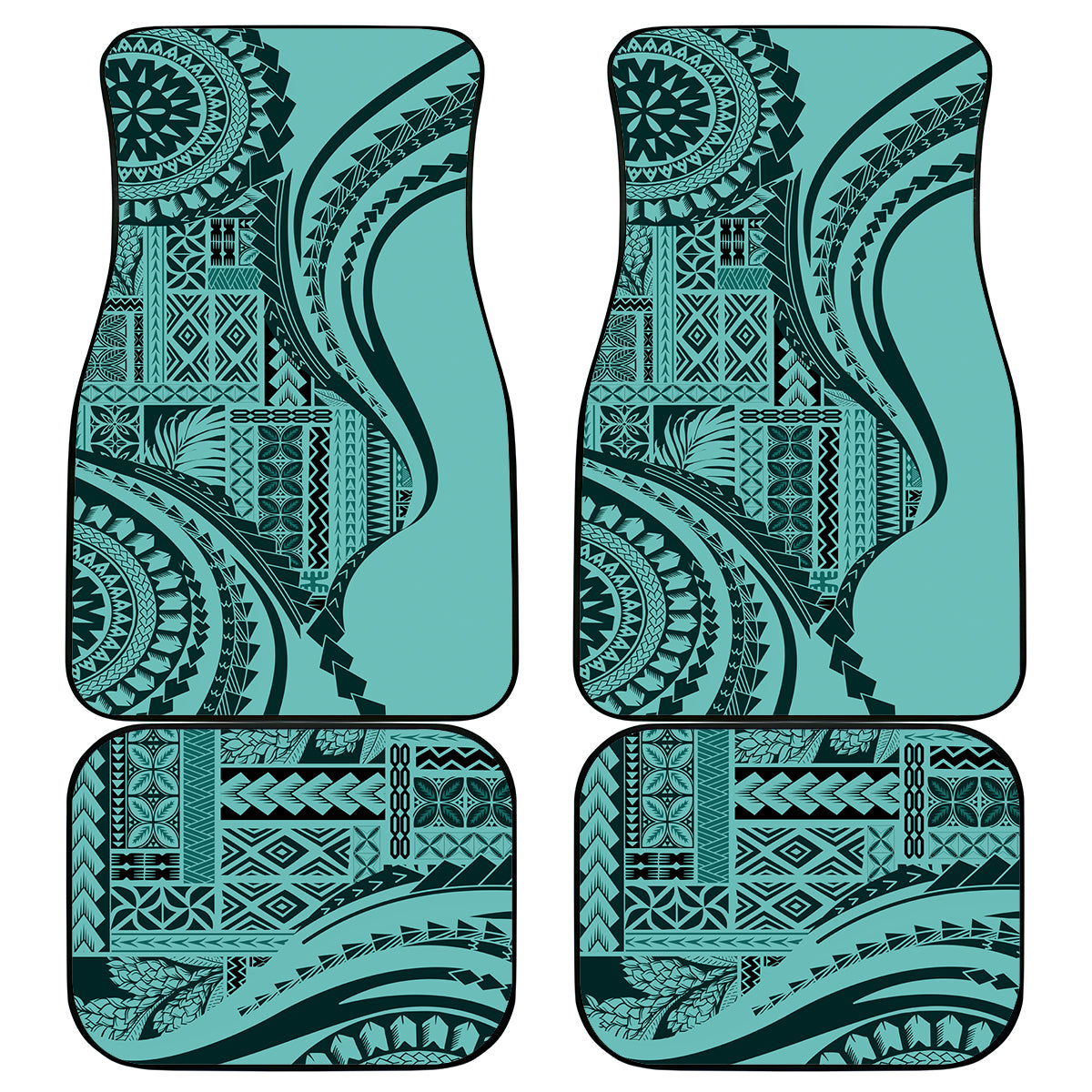 Samoa Siapo Arty Car Mats Turquoise Style LT9 - Wonder Print Shop