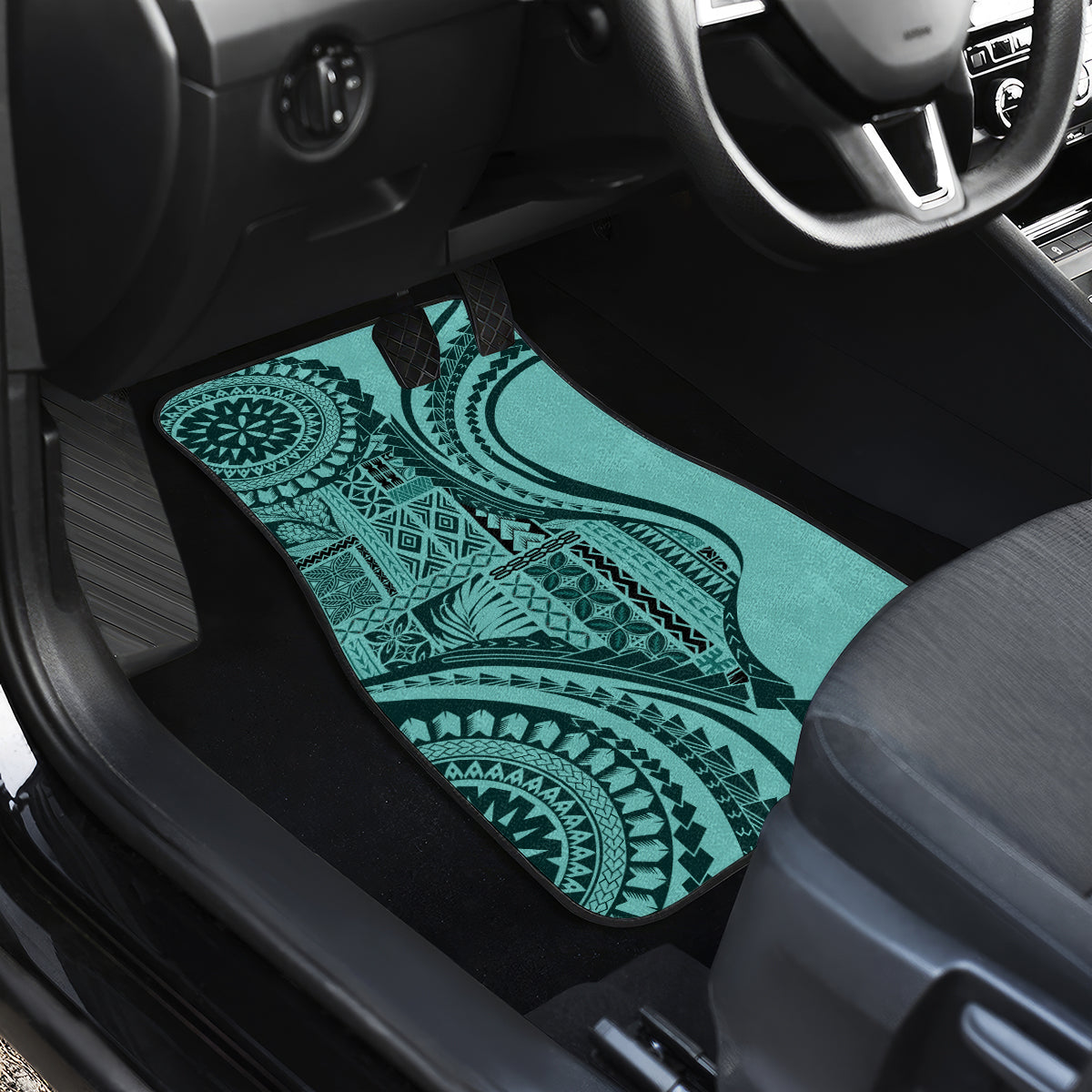 Samoa Siapo Arty Car Mats Turquoise Style LT9 - Wonder Print Shop