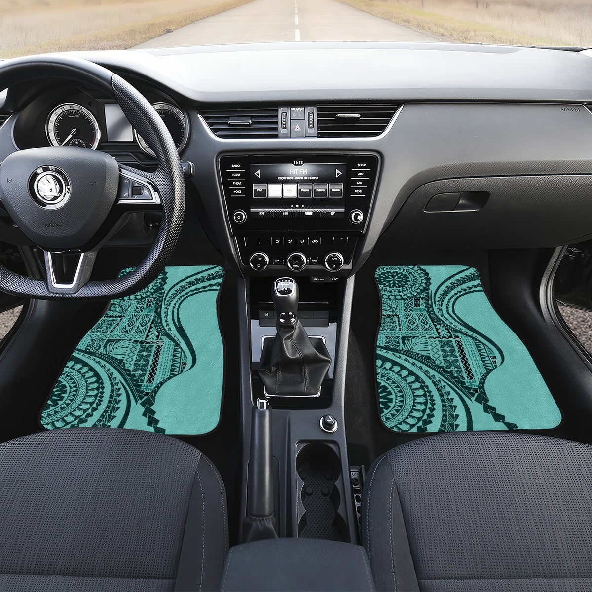 Samoa Siapo Arty Car Mats Turquoise Style LT9 - Wonder Print Shop