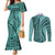 samoa-siapo-arty-couples-matching-mermaid-dress-and-long-sleeve-button-shirt-turquoise-style