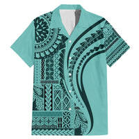 Samoa Siapo Arty Family Matching Mermaid Dress and Hawaiian Shirt Turquoise Style LT9 - Wonder Print Shop