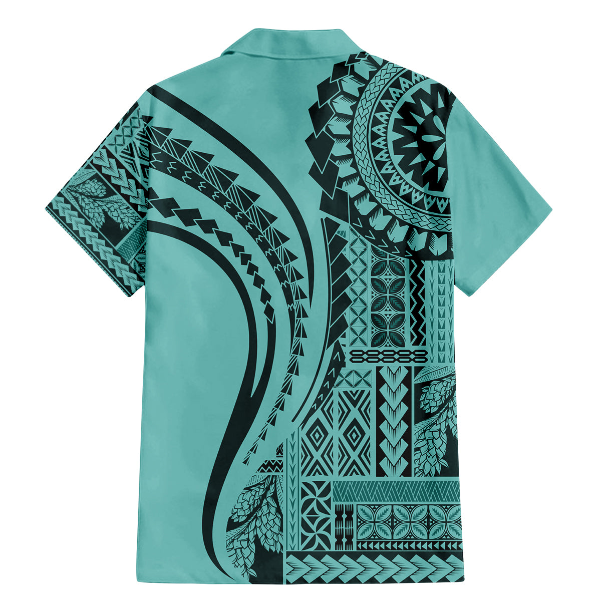 Samoa Siapo Arty Family Matching Mermaid Dress and Hawaiian Shirt Turquoise Style LT9 - Wonder Print Shop