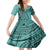 Samoa Siapo Arty Family Matching Off Shoulder Maxi Dress and Hawaiian Shirt Turquoise Style LT9 - Wonder Print Shop