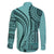 Samoa Siapo Arty Family Matching Off Shoulder Maxi Dress and Hawaiian Shirt Turquoise Style LT9 - Wonder Print Shop