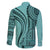 Samoa Siapo Arty Family Matching Short Sleeve Bodycon Dress and Hawaiian Shirt Turquoise Style - Wonder Print Shop