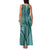 Samoa Siapo Arty Family Matching Tank Maxi Dress and Hawaiian Shirt Turquoise Style - Wonder Print Shop