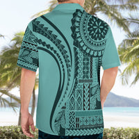 Samoa Siapo Arty Hawaiian Shirt Turquoise Style - Wonder Print Shop