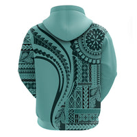 Samoa Siapo Arty Hoodie Turquoise Style - Wonder Print Shop
