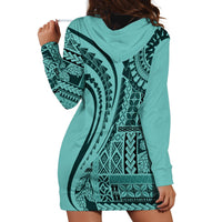Samoa Siapo Arty Hoodie Dress Turquoise Style - Wonder Print Shop