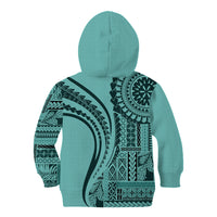 Samoa Siapo Arty Kid Hoodie Turquoise Style - Wonder Print Shop