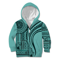 Samoa Siapo Arty Kid Hoodie Turquoise Style - Wonder Print Shop