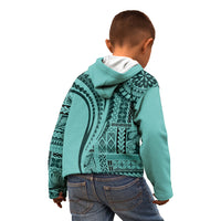 Samoa Siapo Arty Kid Hoodie Turquoise Style - Wonder Print Shop