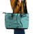 Samoa Siapo Arty Leather Tote Bag Turquoise Style - Wonder Print Shop