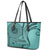 Samoa Siapo Arty Leather Tote Bag Turquoise Style - Wonder Print Shop
