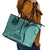 Samoa Siapo Arty Leather Tote Bag Turquoise Style - Wonder Print Shop