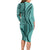 Samoa Siapo Arty Long Sleeve Bodycon Dress Turquoise Style - Wonder Print Shop