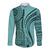 Samoa Siapo Arty Long Sleeve Button Shirt Turquoise Style - Wonder Print Shop