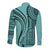 Samoa Siapo Arty Long Sleeve Button Shirt Turquoise Style - Wonder Print Shop