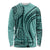 Samoa Siapo Arty Long Sleeve Shirt Turquoise Style - Wonder Print Shop