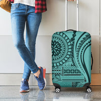 Samoa Siapo Arty Luggage Cover Turquoise Style - Wonder Print Shop