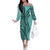 Samoa Siapo Arty Off The Shoulder Long Sleeve Dress Turquoise Style - Wonder Print Shop