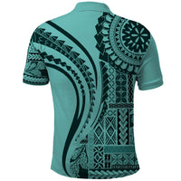 Samoa Siapo Arty Polo Shirt Turquoise Style - Wonder Print Shop