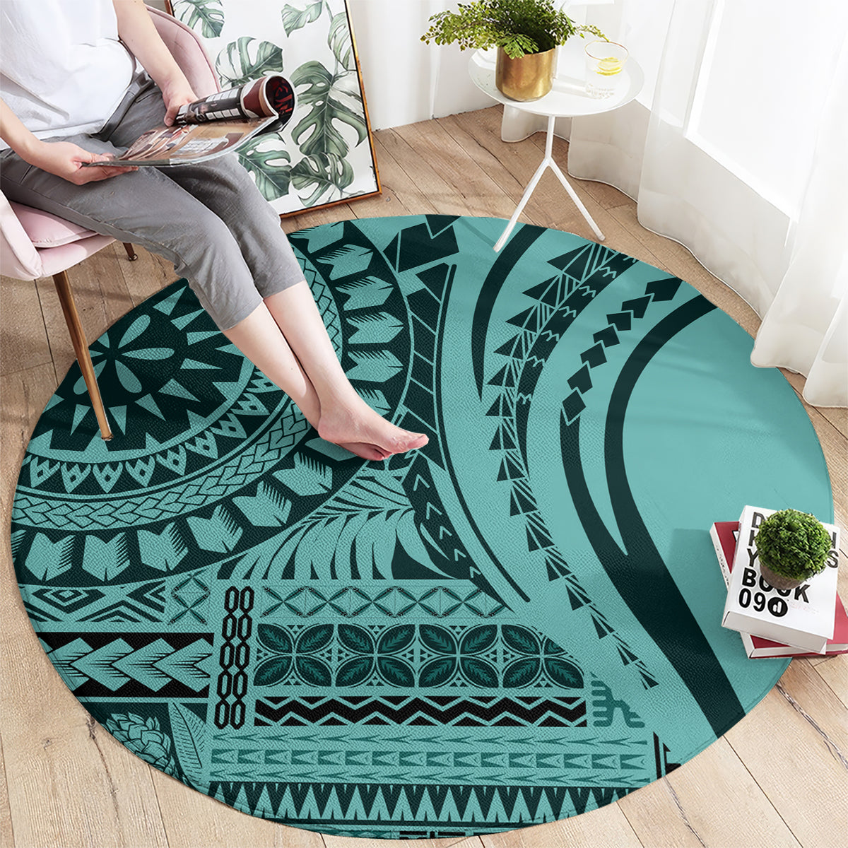 samoa-siapo-arty-round-carpet-turquoise-style