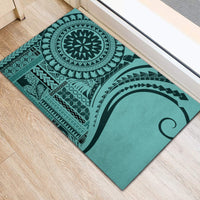 Samoa Siapo Arty Rubber Doormat Turquoise Style - Wonder Print Shop