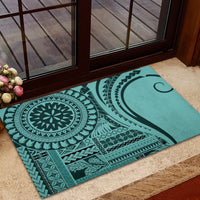 Samoa Siapo Arty Rubber Doormat Turquoise Style - Wonder Print Shop