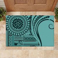 Samoa Siapo Arty Rubber Doormat Turquoise Style - Wonder Print Shop