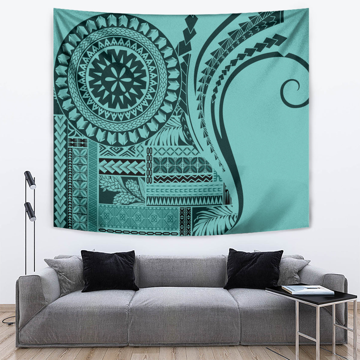 Samoa Siapo Arty Tapestry Turquoise Style - Wonder Print Shop