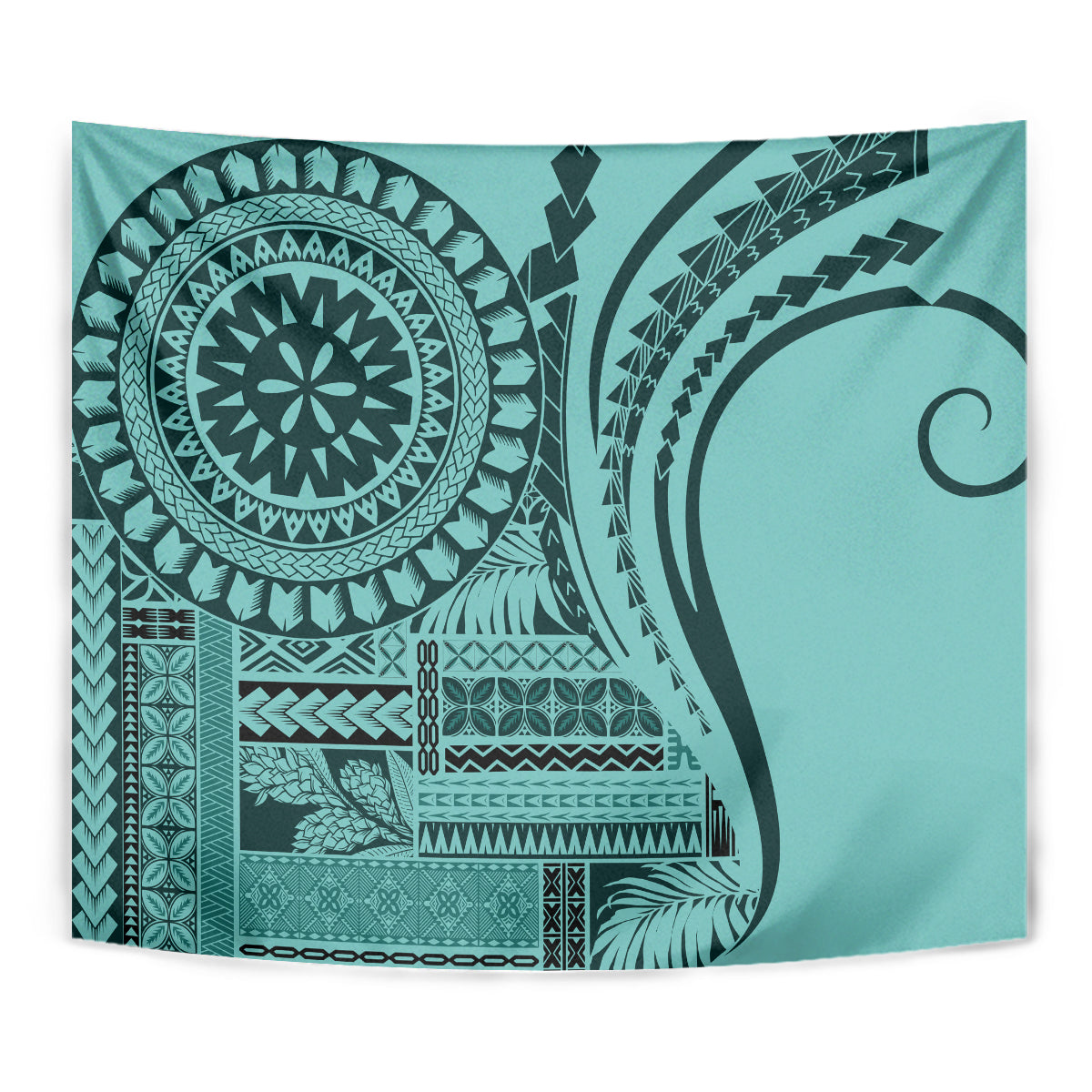 Samoa Siapo Arty Tapestry Turquoise Style - Wonder Print Shop