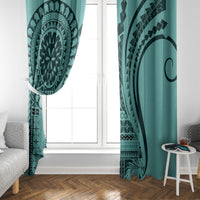 Samoa Siapo Arty Window Curtain Turquoise Style - Wonder Print Shop