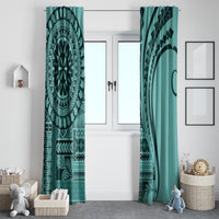 Samoa Siapo Arty Window Curtain Turquoise Style - Wonder Print Shop