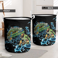 Bass Fishing Fisherman Laundry Basket Big Mouth Boat - Wonder Print Shop