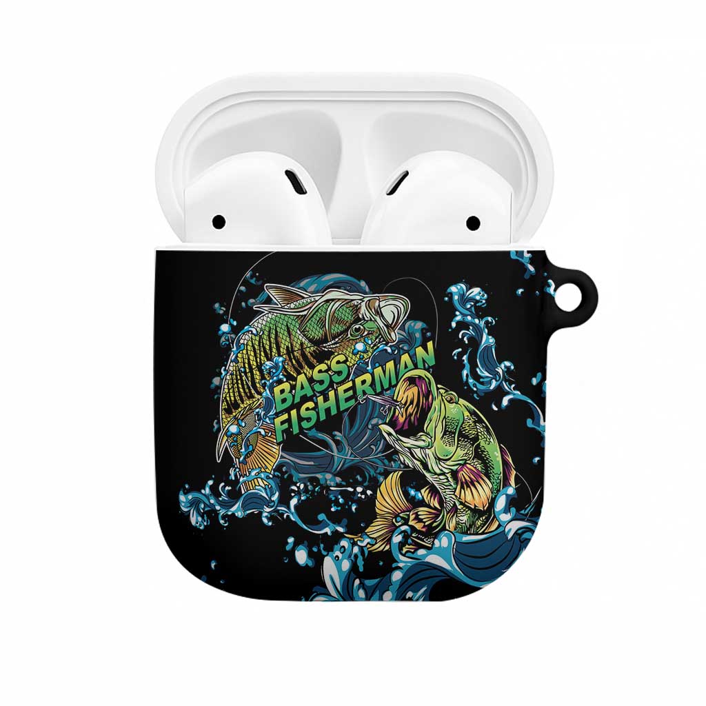 Bass Fishing Fisherman AirPods Case Big Mouth Boat - Wonder Print Shop