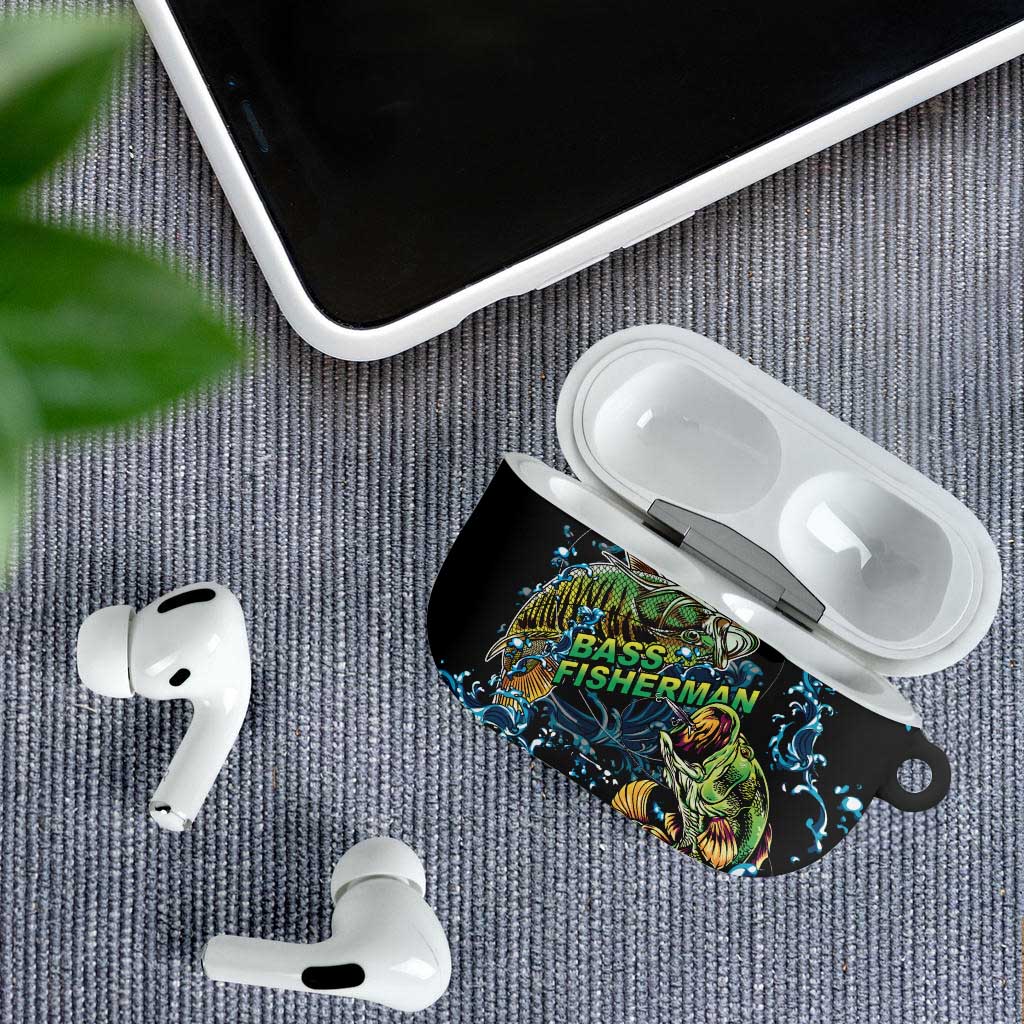 Bass Fishing Fisherman AirPods Case Big Mouth Boat - Wonder Print Shop