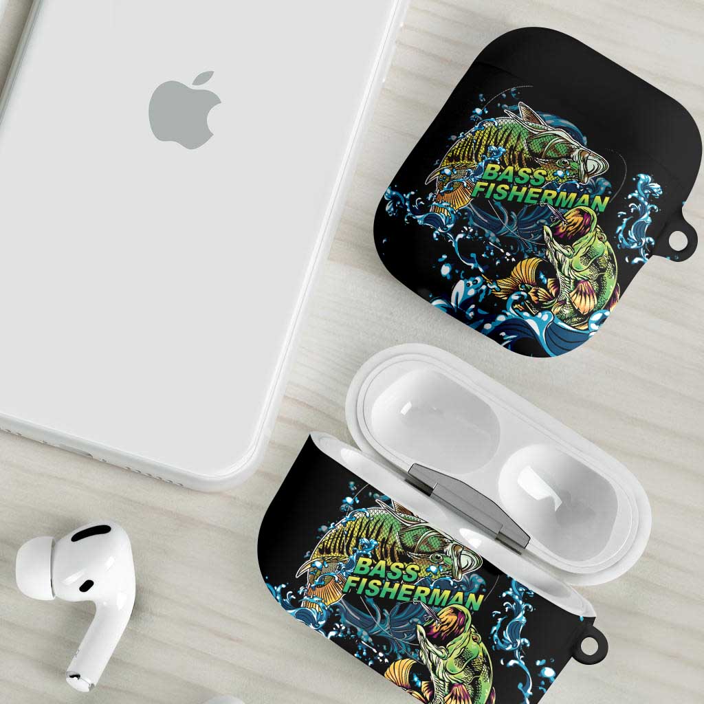 Bass Fishing Fisherman AirPods Case Big Mouth Boat - Wonder Print Shop
