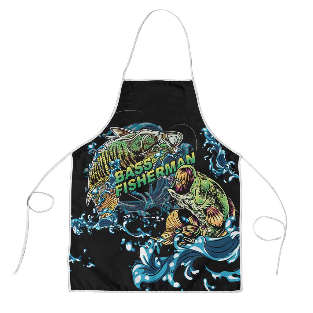 Bass Fishing Fisherman Apron Big Mouth Boat - Wonder Print Shop