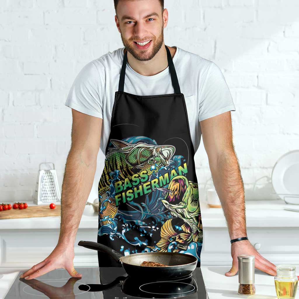 Bass Fishing Fisherman Apron Big Mouth Boat - Wonder Print Shop