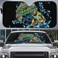 Bass Fishing Fisherman Auto Sun Shade Big Mouth Boat - Wonder Print Shop