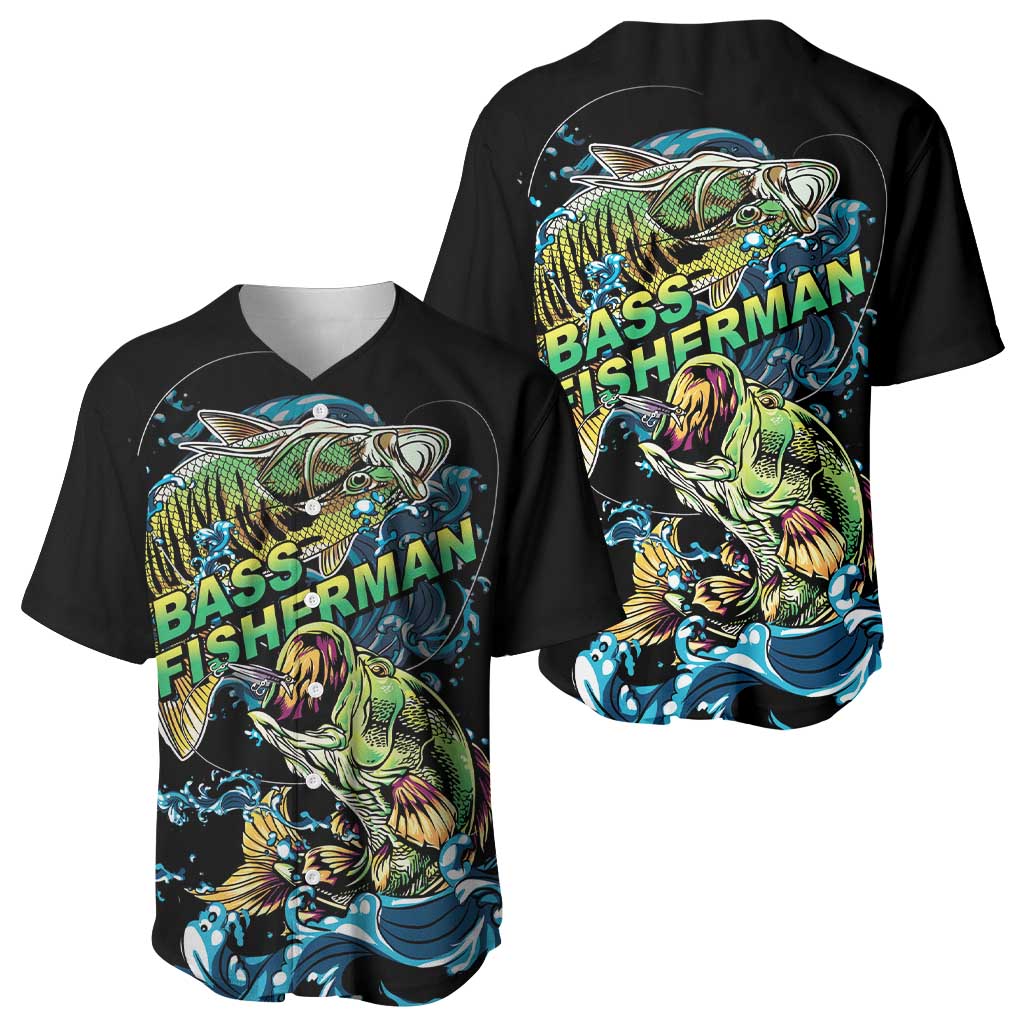 Bass Fishing Fisherman Baseball Jersey Big Mouth Boat - Wonder Print Shop