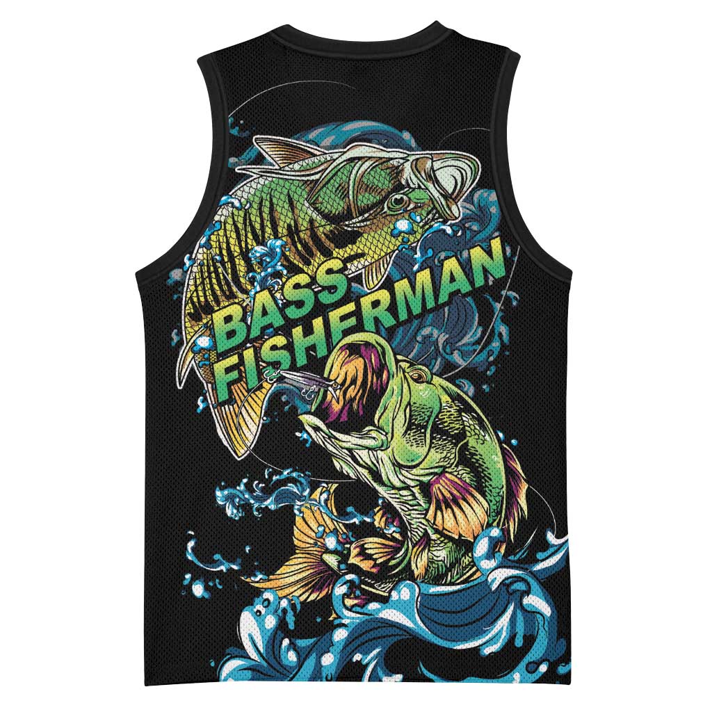 Bass Fishing Fisherman Basketball Jersey Big Mouth Boat - Wonder Print Shop