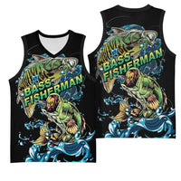 Bass Fishing Fisherman Basketball Jersey Big Mouth Boat - Wonder Print Shop
